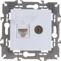 Розетка ЭРА 14-3110-01 RJ45 TV, IP20, белый Б0034314