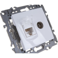 Розетка ЭРА 14-3110-01 RJ45 TV, IP20, белый Б0034314