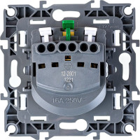 Розетка ЭРА 12-2001-03 2P E Schuko, 16A-250В, IP20, без м.лапок, 12, алюминий Б0014683