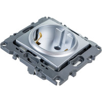 Розетка ЭРА 12-2001-03 2P E Schuko, 16A-250В, IP20, без м.лапок, 12, алюминий Б0014683