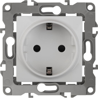 Розетка ЭРА 12-2111-01 2P+E Schuko, 16A-250В, IP20, винт, белый Б0029236