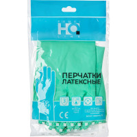 Перчатки латексные многоразовые зеленые HQ profiline р-р S 73580