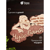 Табличка Банные штучки Чудо баня 29х18 см, береза 32326