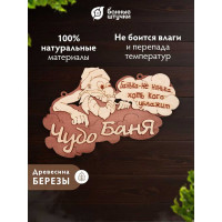 Табличка Банные штучки Чудо баня 29х18 см, береза 32326