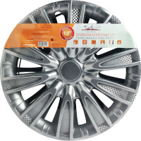 Колесные колпаки Airline 15" Торнадо, серебристый, карбон, комплект 2 шт. AWCC-15-06