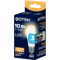 Светодиодная лампа ФОТОН LED A60 10Вт E27 3000K теплый свет 22804