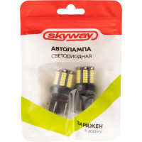 Автолампа диод SKYWAY T20 W21/5W 12V 66 SMD диодов 2-контурная, белая, 2 шт. S08201400