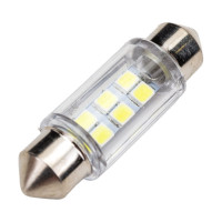Автолампа SKYWAY диод T11 (C5W) 12V 6 SMD 1-конт 36мм Белая комп.2 шт салон/номер S08201179