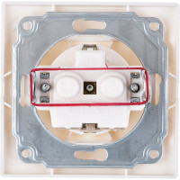 Розетка х1 IEK КВАРТА с заземлением, в сборе, без шторки, белая ERK14-K01-16-DM