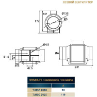 Вентилятор осевой вытяжной Dospel TURBO 125 007-0406
