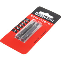 Бита Torx Tamper ТТ20, 50 мм, 2 шт. REDVERG 6623506