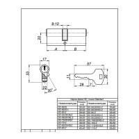 Цилиндровый механизм APECS SC-11065/45-Z-NI 13115