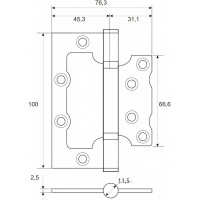 Накладная петля APECS 100х75х2,5-B2-Steel-CRM 23222