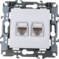 Информационная двойная розетка ЭРА 12-3108-01 2XRJ45, IP20, 12, белый Б0014729