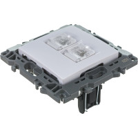 Информационная двойная розетка ЭРА 12-3108-01 2XRJ45, IP20, 12, белый Б0014729