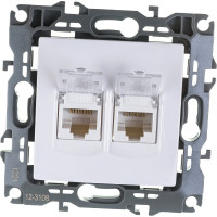 Информационная двойная розетка ЭРА 12-3108-01 2XRJ45, IP20, 12, белый Б0014729