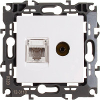 Комбинированная розетка ЭРА 12-3110-01 RJ45 TV, IP20, 12, белый Б0027441