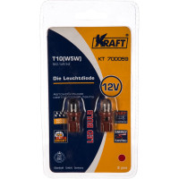 Светодиодная лампа KRAFT T10 W5W W2.1x9.5d 12v Red KT 700059