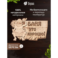 Табличка Банные Штучки 29х18 см, береза 32328