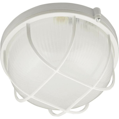 Влагозащищенный светильник Uniel UWL-R02 100W E27 IP54 WHITE круг, решетка, под лампу Е27 UL-00006772