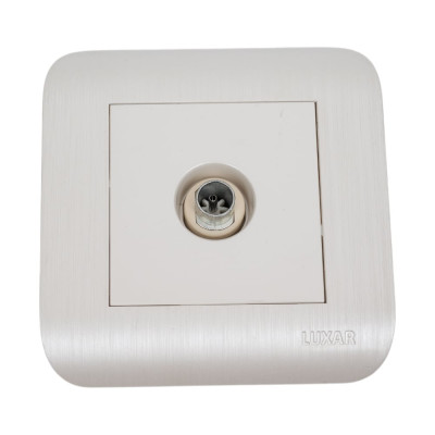 Розетка LUXAR Deco с/у TВ оконечная белая с рифленой рамкой 4606400620334