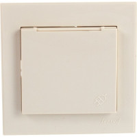 Розетка LEZARD RAIN с/ з с крышкой керамика крем 703-0303-123