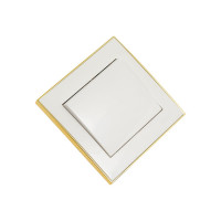 Промежуточный выключатель LEZARD RAIN белый с бок. вст. золото 703-0226-107