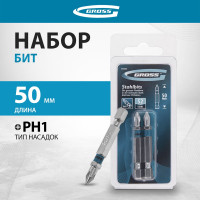Набор бит РН1x50, сталь S2, 2шт GROSS 11355