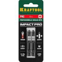 Набор ударных бит KRAFTOOL Impact Pro PH2, 50 мм, 2 шт 26191-2-50-S2