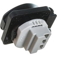 Встраиваемая розетка PCE 16A 220V 2P+E IP54 50х50 подключение сзади, черная 105-0s