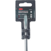 Шлицевая магнитная отвертка Rockforce Profi S2 SL6.5х125мм, в пластиковом держателе RF-70165125(27184)