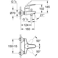 Смеситель для ванны GROHE Euroeco 32743000