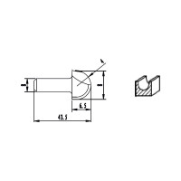 Фреза HM галтельная (8х6.5х4х43.5 мм) REDVERG 840501 6625674