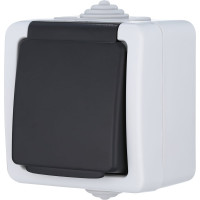 Одинарная розетка LK Studio с з/к IP54 16А/250V серый LK AQUA 80007
