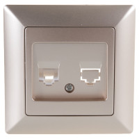 Информационная розетка Intro 430304 RJ45, СУ, Solo, шампань 20 Б0043385