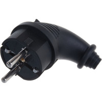 Угловая вилка Smartbuy каучуковая 230В, 2P+PE, 16A, IP44 SBE-16-P09-R