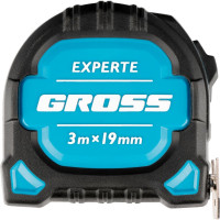 Рулетка GROSS Experte, 3 м x 19 мм, двухкомпонентный корпус, магнит, двухсторонняя разметка, нейлон 32574