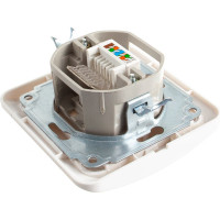 Компьютерная розетка Smartbuy RJ45 1-местная белая Марс SBE-02w-S1-RJ