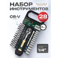 Набор торцевых головок Rockforce и бит 1/4 DR 6-гранных 27 предметов RF-027-5MSA(11866)