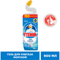 Чистящее средство для унитаза ТУАЛЕТНЫЙ УТЕНОК Морской 900 мл 865021
