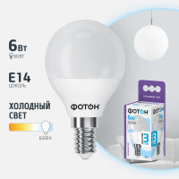 Светодиодная лампа ФОТОН LED P45 6W E14 6500K 23403