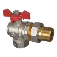 Шаровой кран Terma RED 3/4 угловой с американка 26154