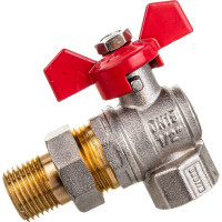 Шаровой кран Terma RED 1/2 угловой с американка 26153