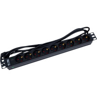 Блок розеток TWT 19 9 шт. без выключателя, 16A 250V, шнур питания 3.0 м PDU19-16A9P-3.0
