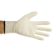 Полиэстеровые перчатки с полиуретановым покрытием Delta Plus цвет белый р.9 VE702P09