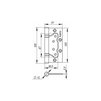 Универсальная петля без врезки PUNTO 200-2B 100x2,5 PN мат. никель 35491