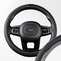 Оплетка SKYWAY Real-7 М черная, натуральная кожа S01108011