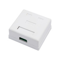 Настенная розетка TWT 2 порта RJ-45, категория 5е, экранированная, белая, SM2-4545/S-WH