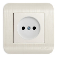 Розетка LUXAR Deco с/у без з/к белая с рифленой рамкой, 250В 16А 4606400620259