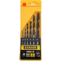 Набор сверл по металлу, HSS-R, 6 шт. Professional Stayer 29602-H6_z01